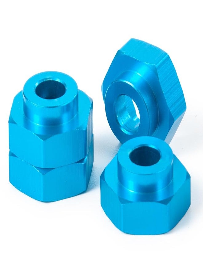 JGGZONE 4PCS Aluminum Alloy 12mm Turn to 17mm Wheel Rim Hex Adapter Drive Hub Converter Extension Compatible with Tamiya Axial Traxxa HPI Himoto HSP Losi Kyosho 1/10 RC On-Road Car Tires (Blue) - Image 5